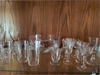 Glassware on this shelf (in china hutch)