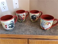 4 Rooster Mugs