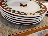 9 Rooster Plates "Country Inn Collection"