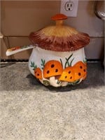 Large Mushroom Soup Bowl with ladle
