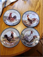 4 Decorative Rooster Plates