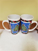 2 Tall Christmas Mugs
