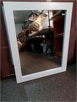 Mirror with White Trim Made in Mexico on August