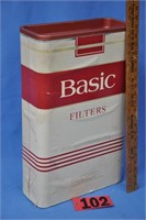 1994 Basic Cigarettes plastic store sign, 21"x13"