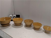 Set of 5 Yellow Wave Nesting Bowls