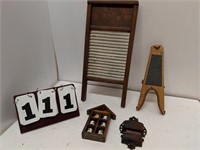 Bootjack, Washboards, Thimbles, Match Holder