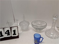 Cut Glass Bowl, Shirley Temple Glass, Etc.