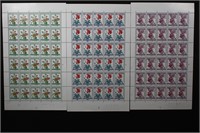 Belgium Stamps #540-42 Full Sheets CV $60