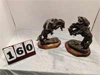 2 Remington Statues "Bronco Buster" As Is