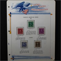 US Stamps 1940-57 Commemoratives on White Ace