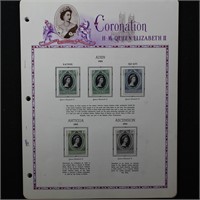 WW Stamps Coronation of QEII on White Ace Pages