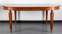 Neoclassical Style Oval Wood Dining Table