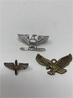 Lot of 3 VTG US Army/ Air Force Pins/ Pendant
