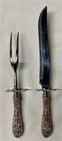 2 Pc. Stieff Repousse Sterling Carving Set