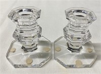 Pair of Crystal Baccarat Candle holders