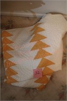 Orange and white quilts (2) twin size