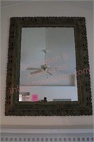 Big mirror above fireplace 51 inches long by 41