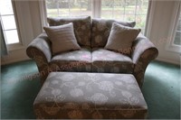 Love seat and ottoman 69” x 41”