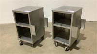 (2) 27 " Rolling Stainless Steel Cabinets