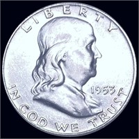 1953-D Franklin Half Dollar CLOSELY UNCIRCULATED