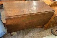 Antique mahogany drop leaf table, with double