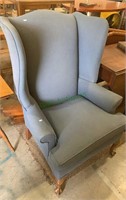Light blue wing back chair, with Ball & claw feet