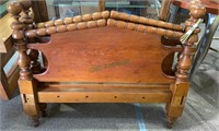 Antique full-size twin bed, Spall design top,