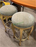 2 matching stools, with overstuffed upholstered