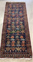 Antique tightly woven runner carpet rug, with