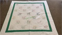 Vintage hand decorated quilt coverlet, smaller