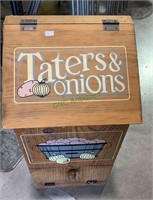 Wood kitchen potato and onion box for storage