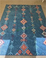 Large room size rug, nice blue background, with