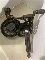 Antique metal apple peeler, with a C clamp