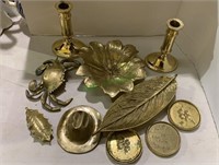 Collection of brass items, six Virginia metal