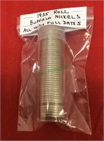 Coins, one roll 1936 buffalo nickels, all with