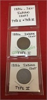 1886 Indian cents, type one and type two. (1178)