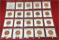 Coins, 19 Lincoln pennies, proof,