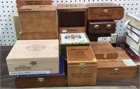 Cigar boxes, approximately 20 cigar boxes,