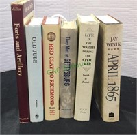Civil war books, six different hard cover civil