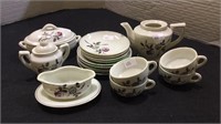Small vintage tea set, floral pattern, marked