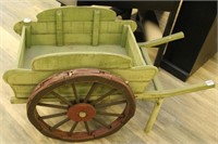 two wheel wooden decorative garden cart 47"