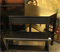 (5) pieces of black finished furniture