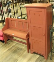 (2) pieces of decorative furniture in pale red