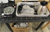 lot to include electric hot plate, water pitcher,