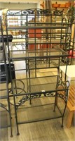black baker's rack/shelf unit approx. 69"