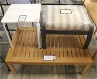 (3) assorted outdoor furniture pieces to