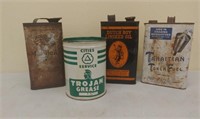 Advertising cans-Cities,Mobiloil,Dutch Boy,&other