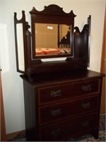 Mahogany Dresser W/ Triple Beveled Mirrors*