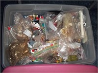 Plastic Tote Filled With Assorted Costume Jewelry