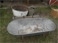 small galvanized tub, binder canvas, large